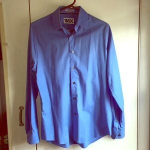 Blue button-down shirt